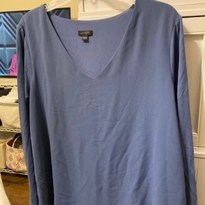J Jill, wearever collection slate, blue, long sleeve, V-neck shirt, extra larg